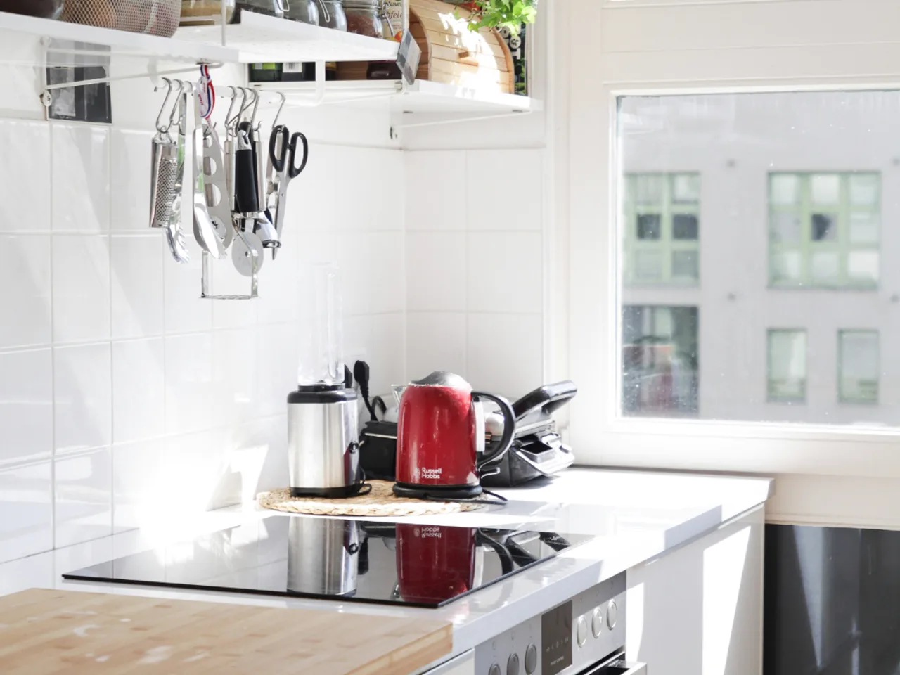 Sun-drenched, styled kitchen counter showing Eudemonia's staging touch